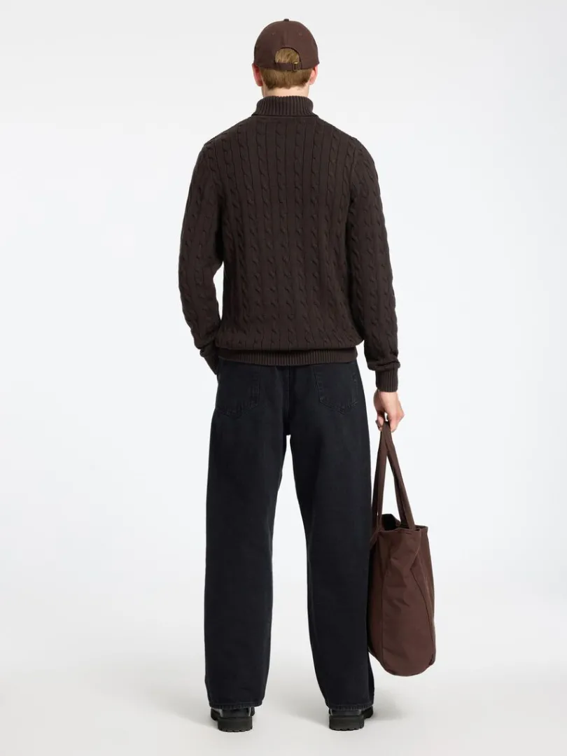 kabelstrik_pullover_5-4.webp Strik>SELECTED KABELSTRIK PULLOVER Brown