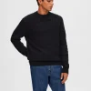 Strik>SELECTED KABELSTRIK STRIKTRØJE Black