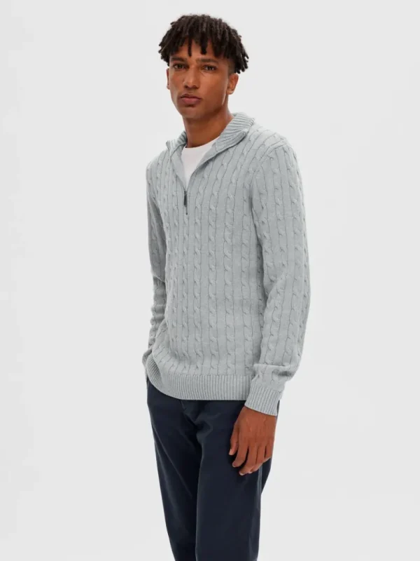 Strik>SELECTED KABELSTRIK STRIKTRØJE Grey