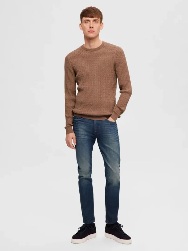 Strik>SELECTED KABELSTRIK STRIKTRØJE Brown