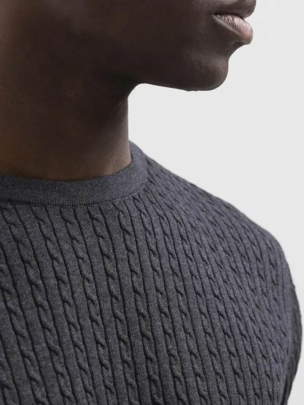 Strik>SELECTED KABELSTRIK STRIKTRØJE Grey