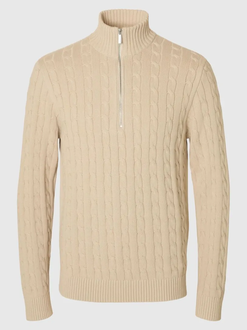 kabelstrik_striktrje_4-3.webp Strik>SELECTED KABELSTRIK STRIKTRØJE Beige