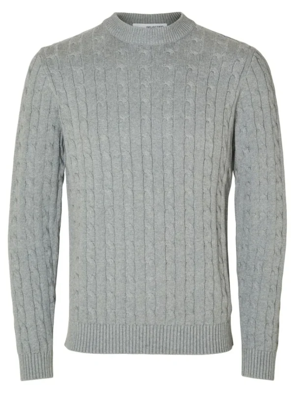 Strik>SELECTED KABELSTRIK STRIKTRØJE Grey