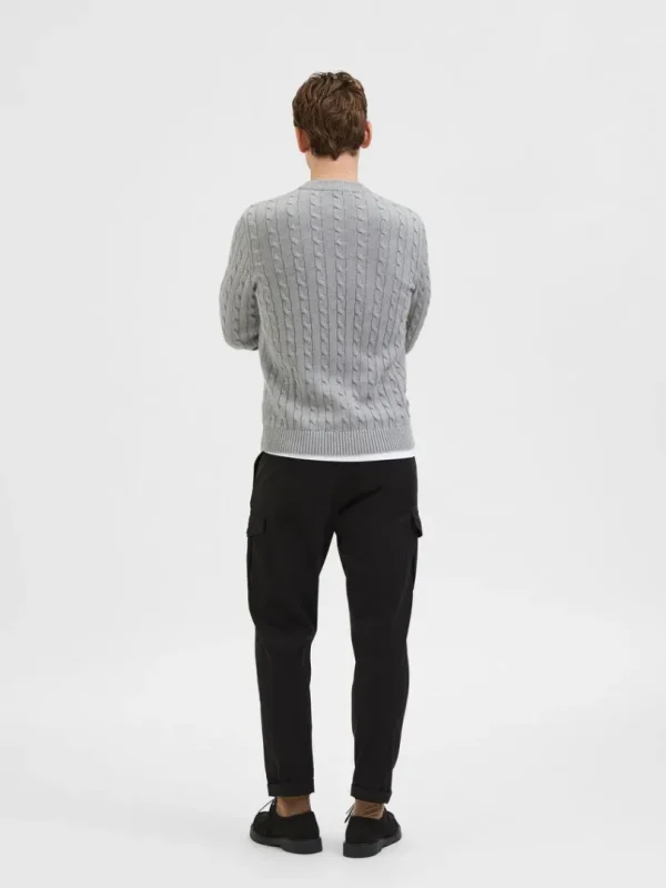 Strik>SELECTED KABELSTRIK STRIKTRØJE Grey