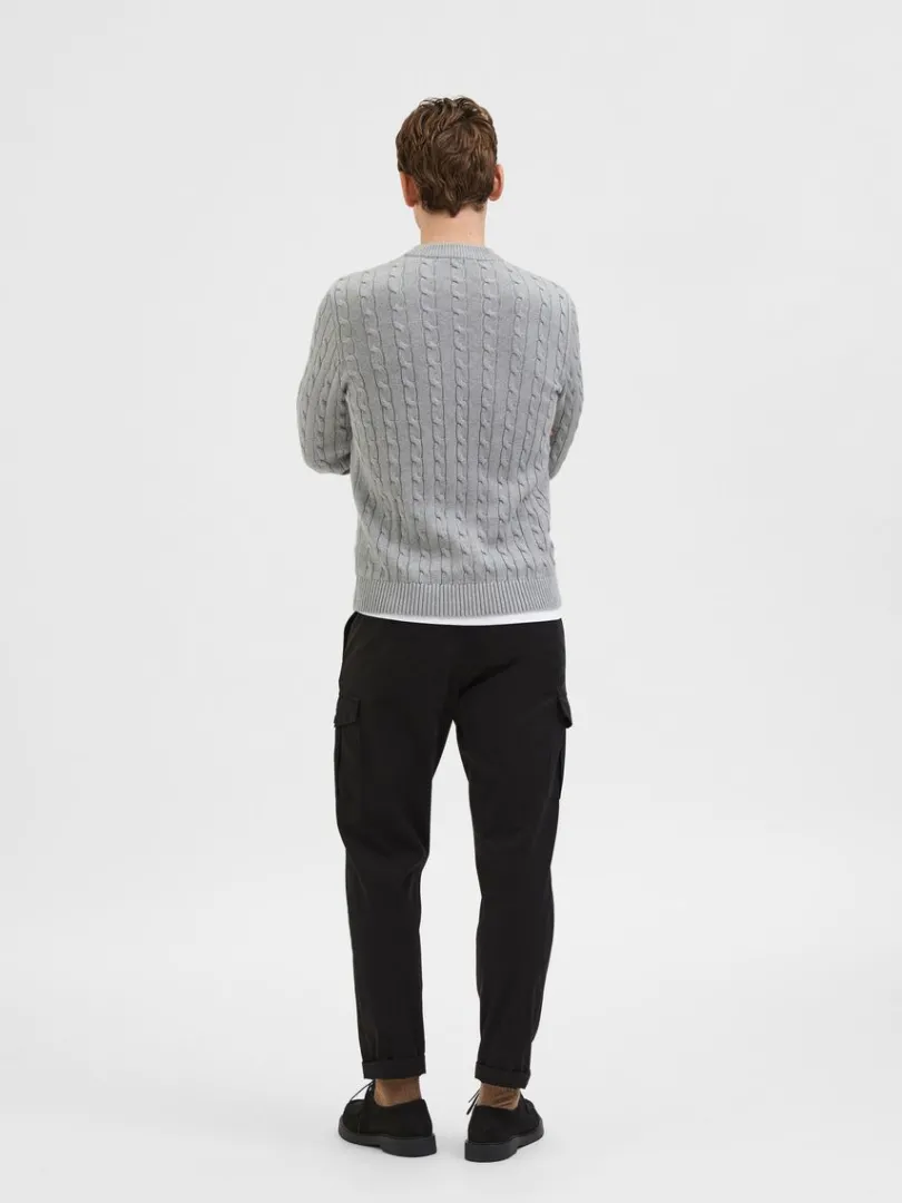 kabelstrik_striktrje_5-5.webp Strik>SELECTED KABELSTRIK STRIKTRØJE Grey