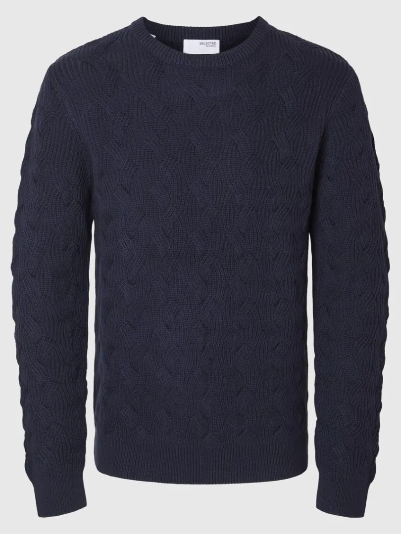 kabelstrik_sweater_med_ru_4.webp Strik>SELECTED KABELSTRIK SWEATER MED RUND HALS Blue