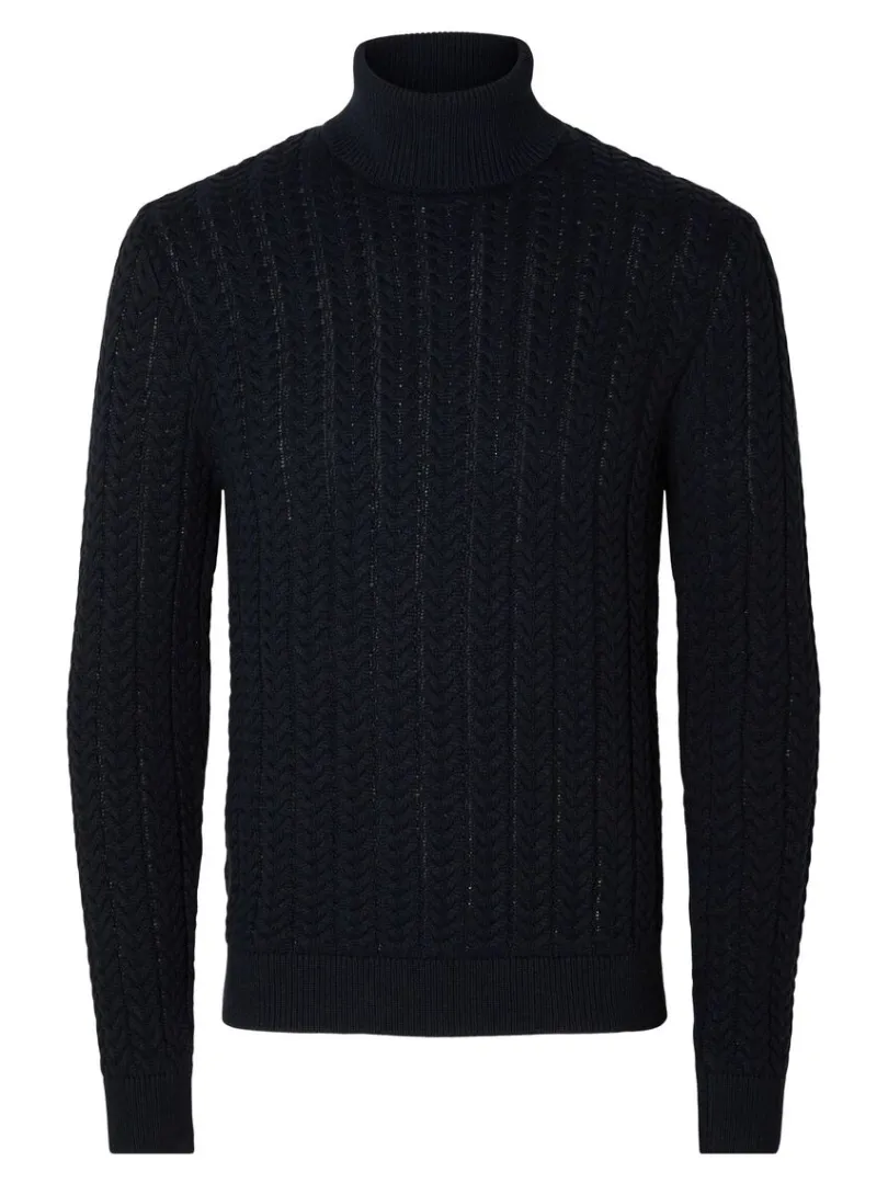 kabelstrikket_rullekrave__4.webp Strik>SELECTED KABELSTRIKKET RULLEKRAVE PULLOVER Blue