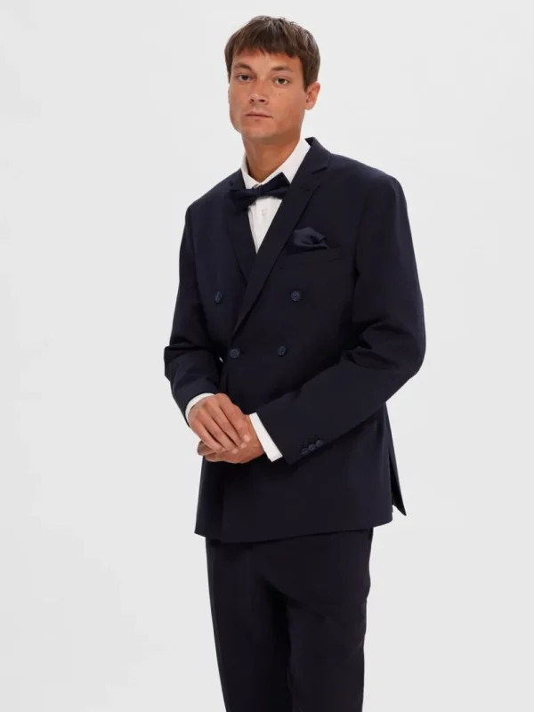 Jakkesæt & Blazers>SELECTED KLASSISK DOBBELTRADET BLAZER Blue