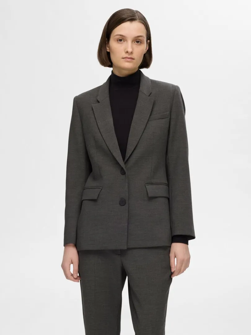 klassisk_fit_blazer_0-2.webp Jakkesæt & Blazers>SELECTED KLASSISK FIT BLAZER Grey