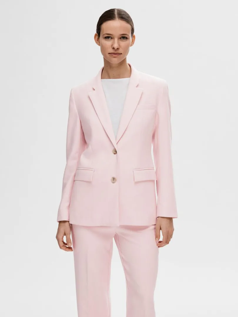 klassisk_fit_enkeltradet__0.webp Jakkesæt & Blazers>SELECTED KLASSISK FIT ENKELTRADET BLAZER Pink