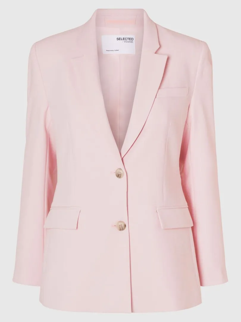 klassisk_fit_enkeltradet__5.webp Jakkesæt & Blazers>SELECTED KLASSISK FIT ENKELTRADET BLAZER Pink