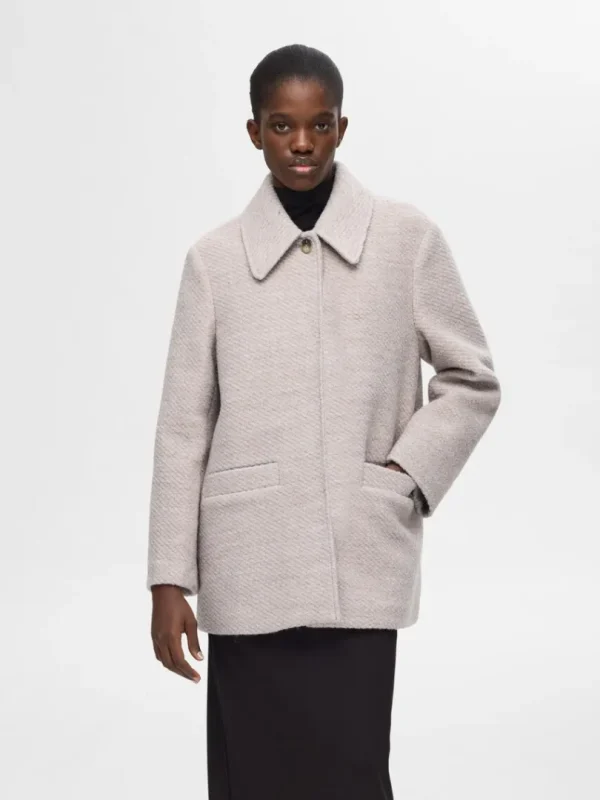 Overtøj>SELECTED KLASSISK FRAKKE Beige