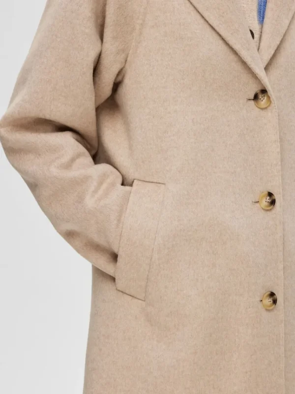 Overtøj>SELECTED KLASSISK FRAKKE Beige