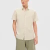 Skjorter>SELECTED KLASSISK KORTÆRMET SKJORTE Beige