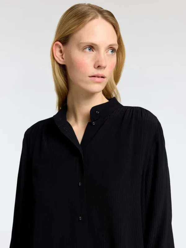 Skjorter>SELECTED KLASSISK LANGÆRMET SKJORTE Black
