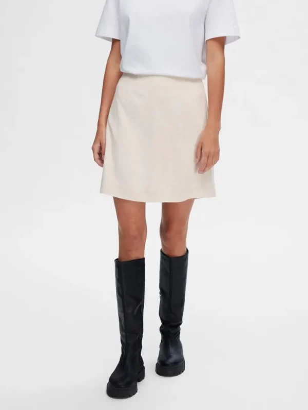 Nederdele>SELECTED KLASSISK MININEDERDEL Beige