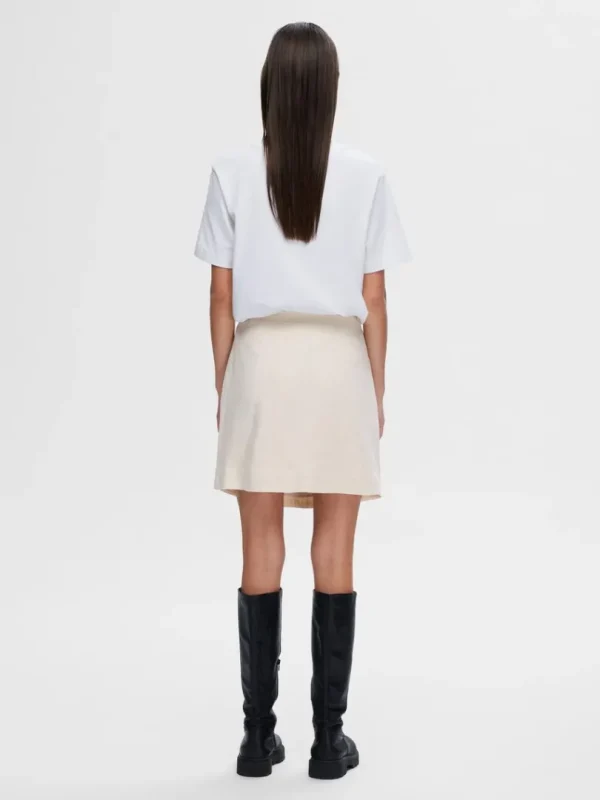 Nederdele>SELECTED KLASSISK MININEDERDEL Beige