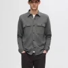 Overtøj | Skjorter>SELECTED KLASSISK OVERSHIRT Grey