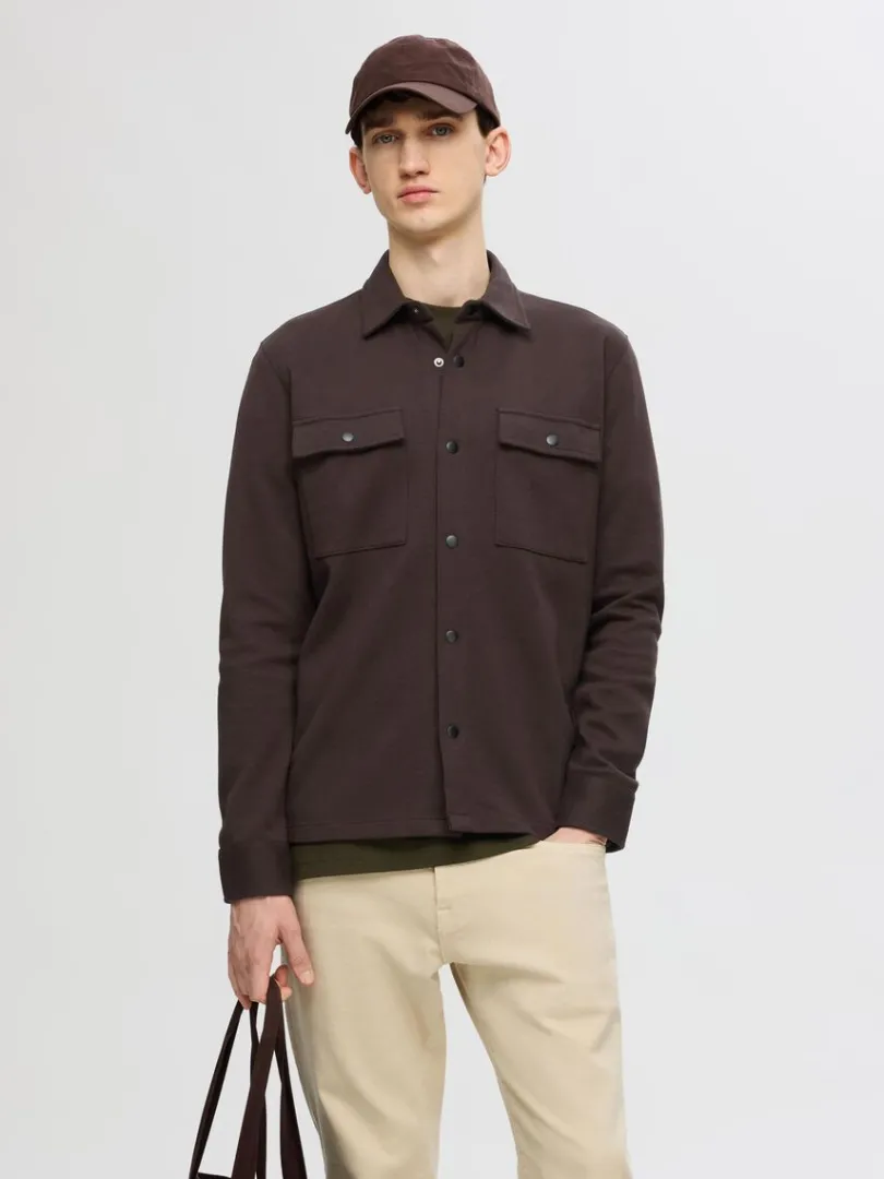 klassisk_overshirt_0-5.webp Hættetrøjer & Sweatshirts | Overtøj>SELECTED KLASSISK OVERSHIRT Brown