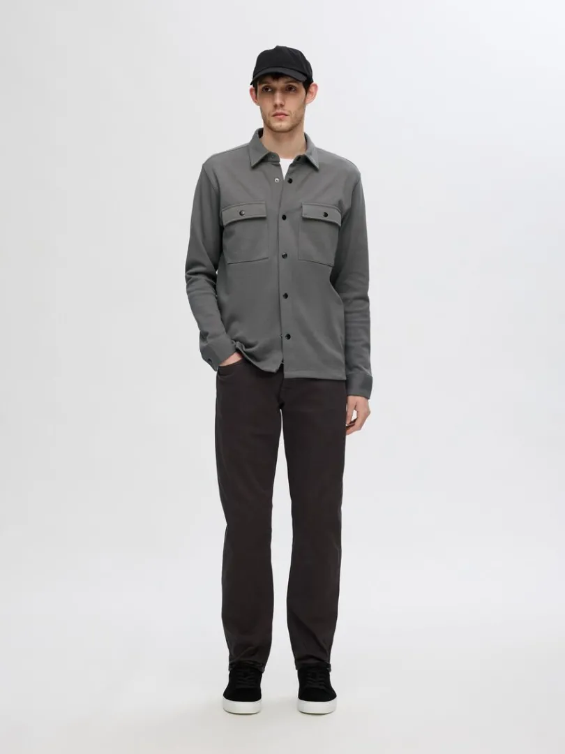klassisk_overshirt_2-1.webp Overtøj | Skjorter>SELECTED KLASSISK OVERSHIRT Grey