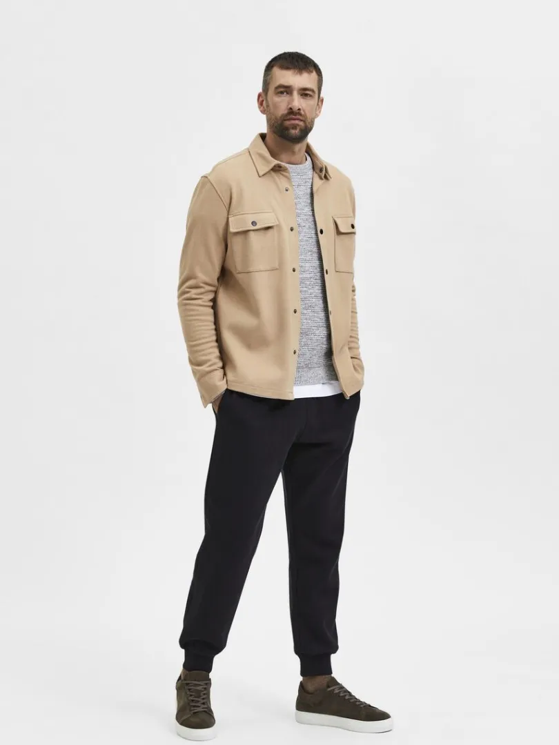 klassisk_overshirt_2-2.webp Overtøj | Skjorter>SELECTED KLASSISK OVERSHIRT Beige