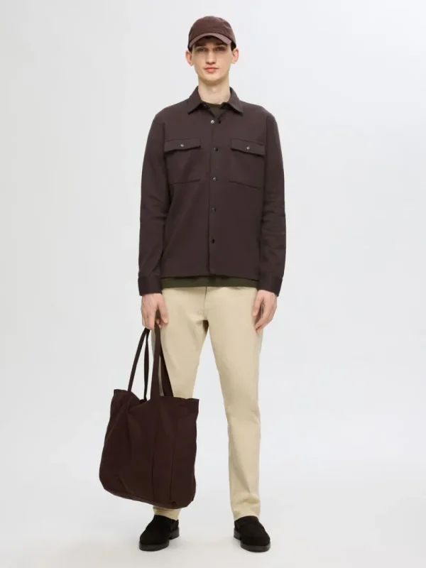 Hættetrøjer & Sweatshirts | Overtøj>SELECTED KLASSISK OVERSHIRT Brown