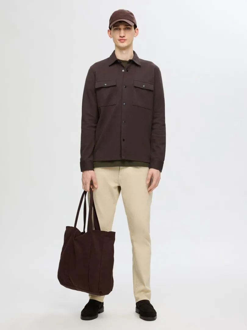 klassisk_overshirt_2-5.webp Hættetrøjer & Sweatshirts | Overtøj>SELECTED KLASSISK OVERSHIRT Brown