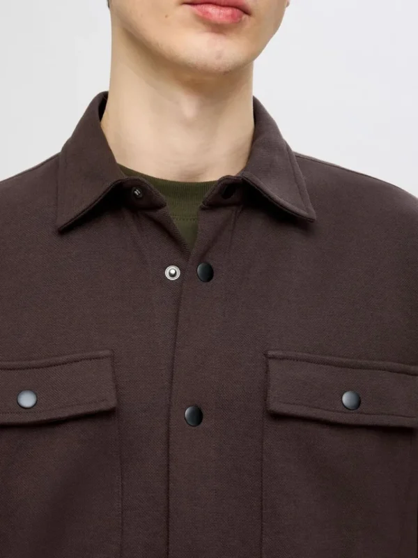 Hættetrøjer & Sweatshirts | Overtøj>SELECTED KLASSISK OVERSHIRT Brown