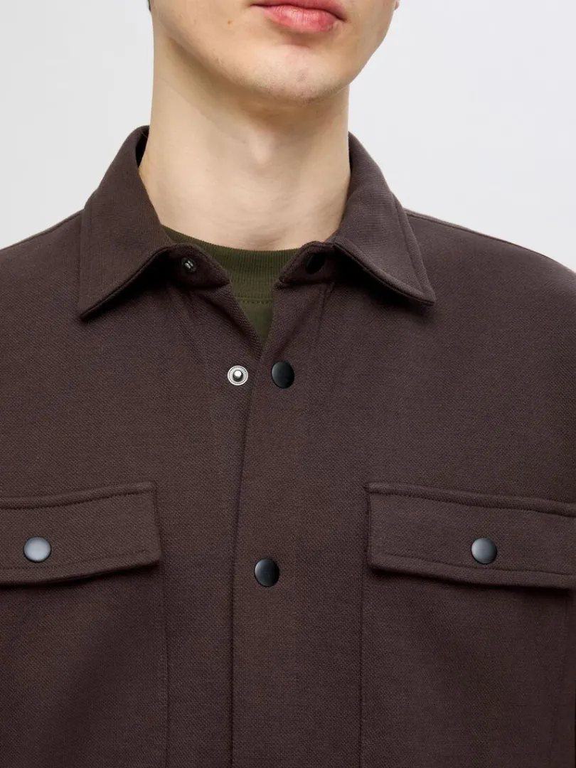klassisk_overshirt_5-5.webp Hættetrøjer & Sweatshirts | Overtøj>SELECTED KLASSISK OVERSHIRT Brown