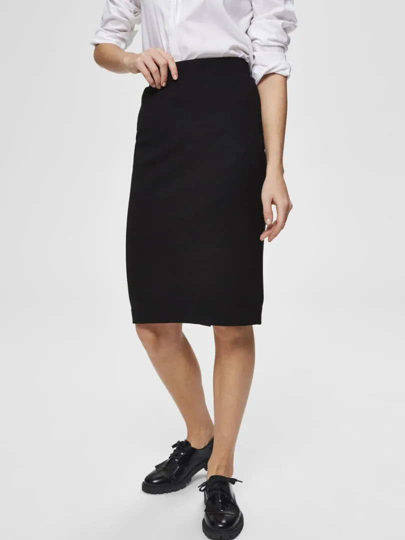 klassisk_pencil_skirt_2.webp Nederdele>SELECTED KLASSISK PENCIL SKIRT Black