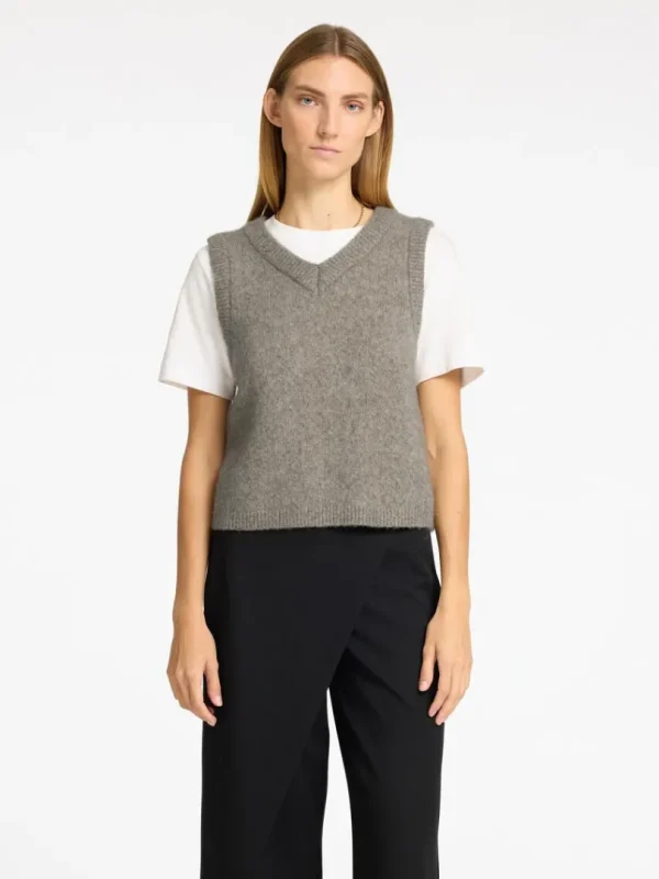 Toppe Og Bluser | Overtøj>SELECTED KLASSISK STRIK VEST Brown
