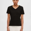 T-shirts>SELECTED KLASSISK V-HALS T-SHIRT Black