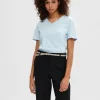 T-shirts>SELECTED KLASSISK V-HALS T-SHIRT Blue