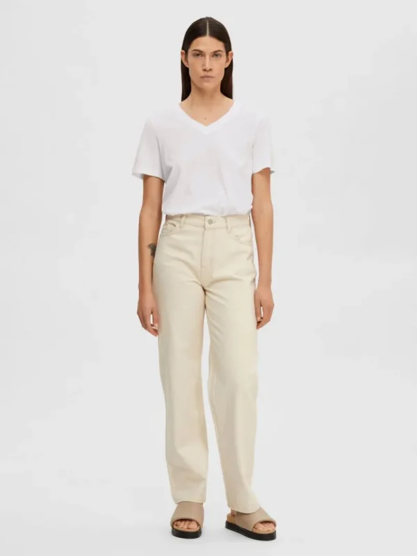 T-shirts>SELECTED KLASSISK V-HALS T-SHIRT White
