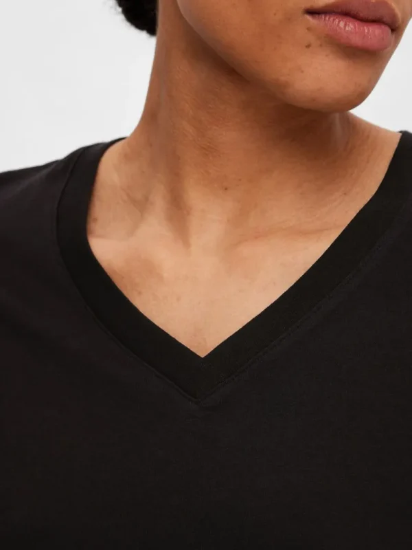 T-shirts>SELECTED KLASSISK V-HALS T-SHIRT Black