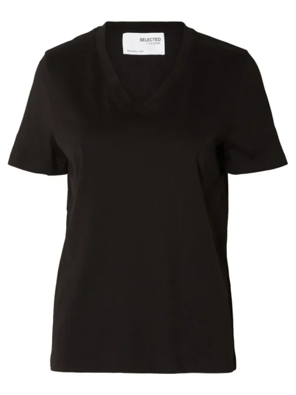T-shirts>SELECTED KLASSISK V-HALS T-SHIRT Black