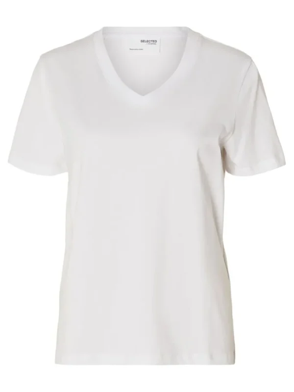 T-shirts>SELECTED KLASSISK V-HALS T-SHIRT White