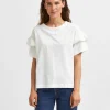 T-shirts>SELECTED ØKOLOGISK BOMULD FLÆSE T-SHIRT White