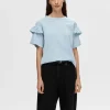 T-shirts>SELECTED ØKOLOGISK BOMULD FLÆSE T-SHIRT Blue