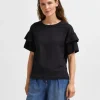 T-shirts>SELECTED ØKOLOGISK BOMULD FLÆSE T-SHIRT Black