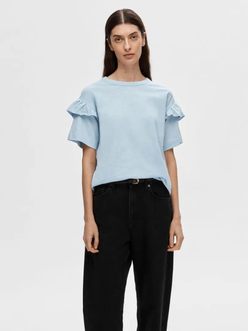 kologisk_bomuld_flse_tshi_0.webp T-shirts>SELECTED ØKOLOGISK BOMULD FLÆSE T-SHIRT Blue