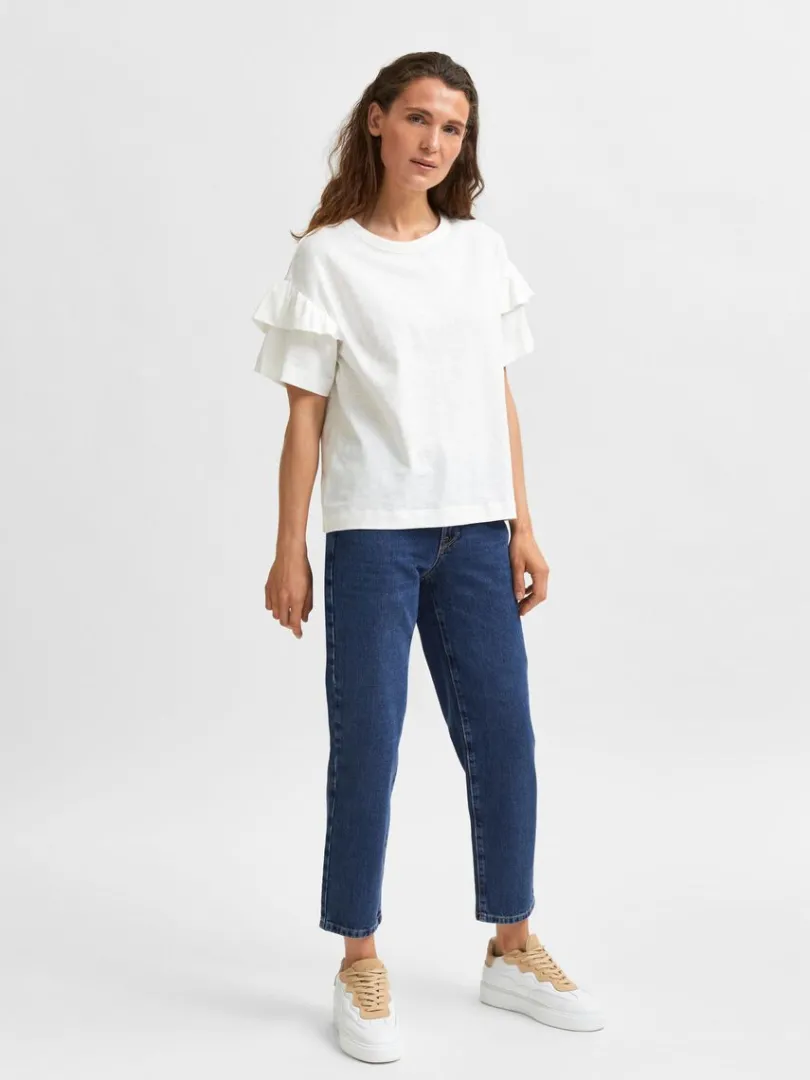 kologisk_bomuld_flse_tshi_1-1.webp T-shirts>SELECTED ØKOLOGISK BOMULD FLÆSE T-SHIRT White