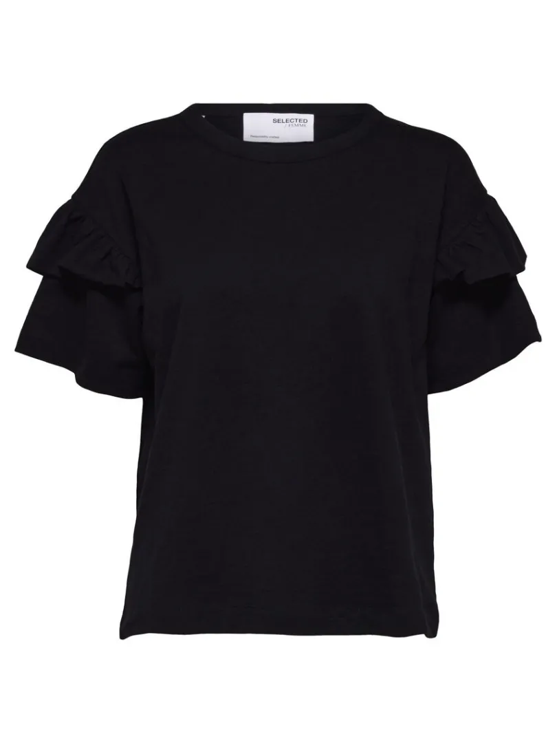 kologisk_bomuld_flse_tshi_3-2.webp T-shirts>SELECTED ØKOLOGISK BOMULD FLÆSE T-SHIRT Black