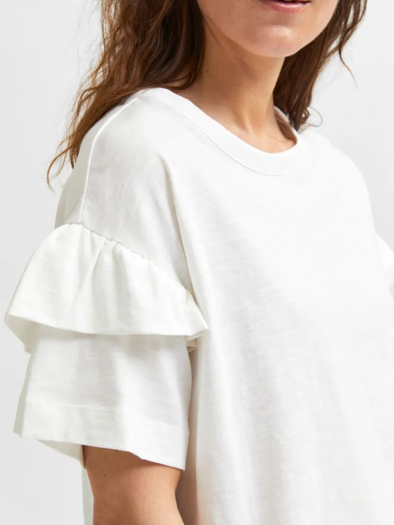 kologisk_bomuld_flse_tshi_4-1.webp T-shirts>SELECTED ØKOLOGISK BOMULD FLÆSE T-SHIRT White