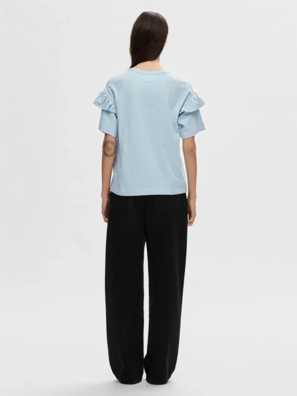 T-shirts>SELECTED ØKOLOGISK BOMULD FLÆSE T-SHIRT Blue