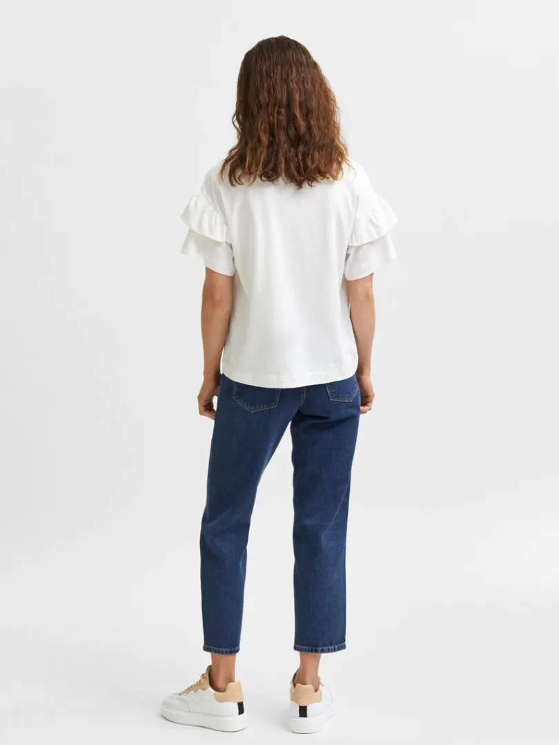 kologisk_bomuld_flse_tshi_5-1.webp T-shirts>SELECTED ØKOLOGISK BOMULD FLÆSE T-SHIRT White