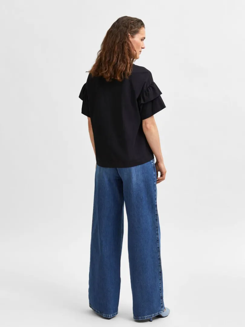 kologisk_bomuld_flse_tshi_5-2.webp T-shirts>SELECTED ØKOLOGISK BOMULD FLÆSE T-SHIRT Black