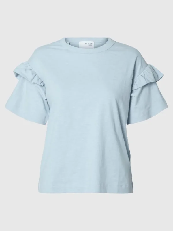 T-shirts>SELECTED ØKOLOGISK BOMULD FLÆSE T-SHIRT Blue
