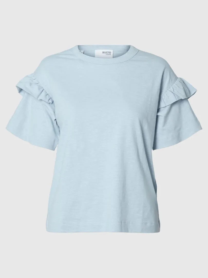 kologisk_bomuld_flse_tshi_5.webp T-shirts>SELECTED ØKOLOGISK BOMULD FLÆSE T-SHIRT Blue