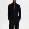 Strik>SELECTED KORT LYNLÅS PULLOVER Blue